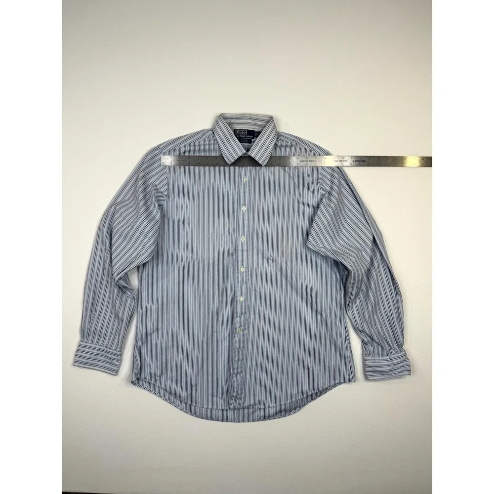 Polo Ralph Lauren Curham Custom Fit Dress Shirt Men 17 Multicolor Striped Formal